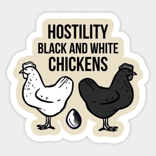 BLACK AND WHITE CHIKENS Sticker